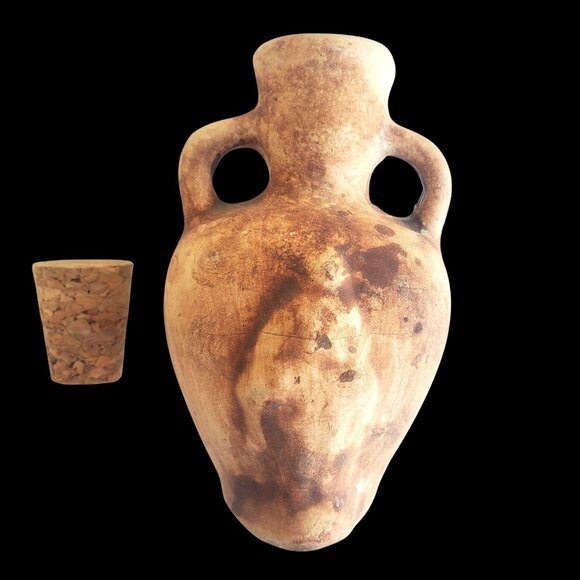 Miniature Amphora Vase With Woman Figure Lifting Skirt to Show Behind Anasyrma - Picture 7 of 13